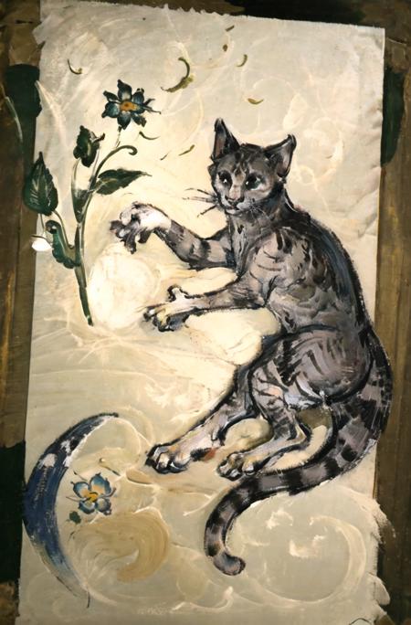 00449-2775309789-masterpiece, best quality, Medievalcat,solodersrt,night，flower.dancing cat_ _lora_Medievalcat_0.85_,medieval, painting,sketch,sc.png